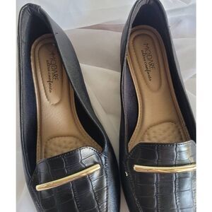 Modare Ultra Comfort Flats Loafers Black Gold Size 8